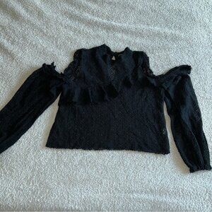 Zara Black Lace Cold Shoulder Blouse